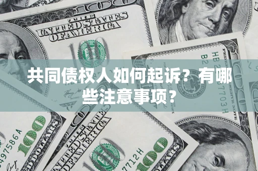 武汉共同债权人如何起诉？有哪些注意事项？